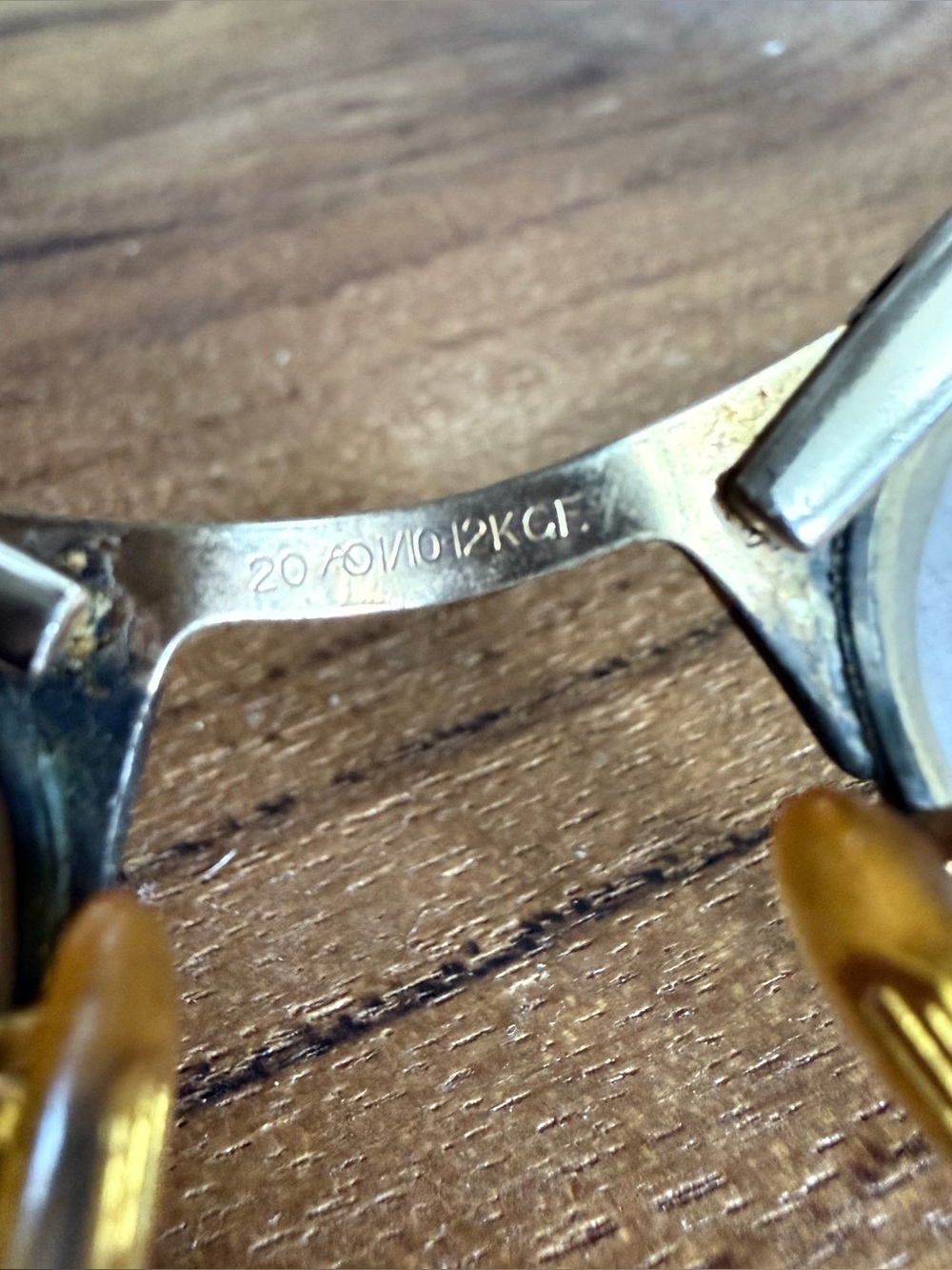 Vintage 12K Gold Fill Cat Eye Eyeglasses Etched Detail 1950s - Picture 9 of 11